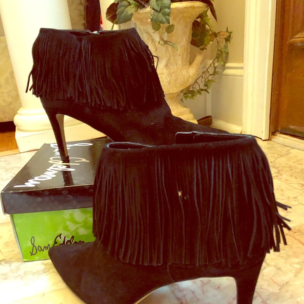Sam Edelman Black Suede Booties
